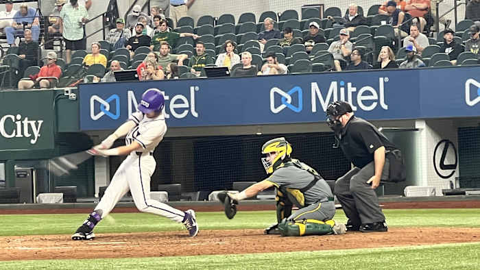 Bobby Goodloe of TCU Baseball during the 2022 Big 12 Tournament game with Baylor.
